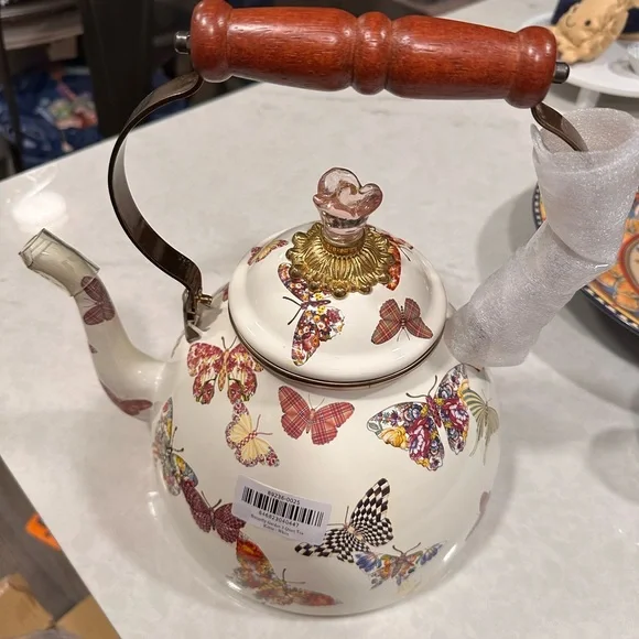 MacKenzie-Childs Butterfly Garden 3 quart Tea Kettle (Never used!) - Picture 6 of 16